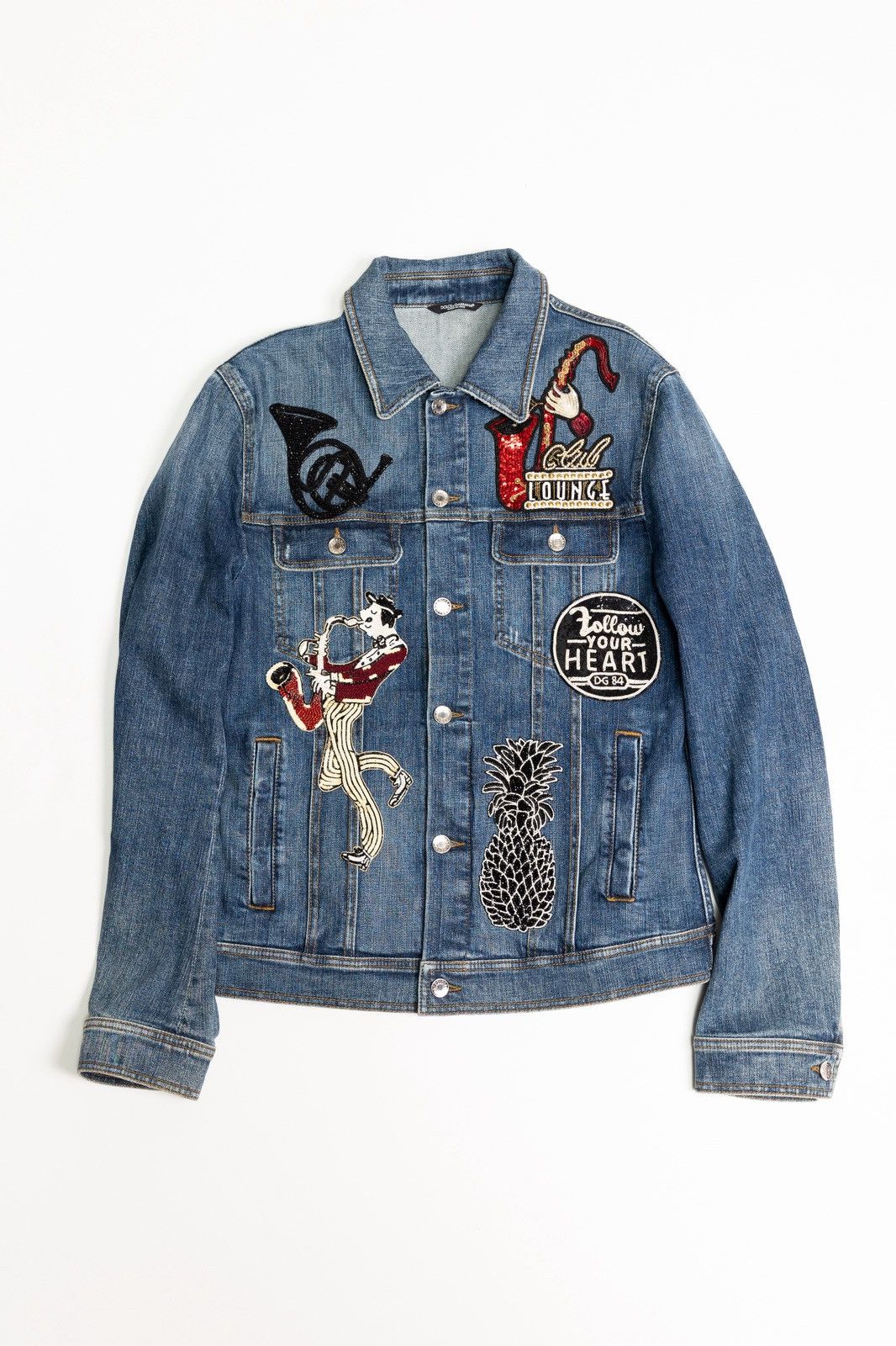 Dolce & Gabbana Dolce & Gabbana Sequin Patch Denim Jacket Size US M / EU 48-50 / 2 - 1 Thumbnail