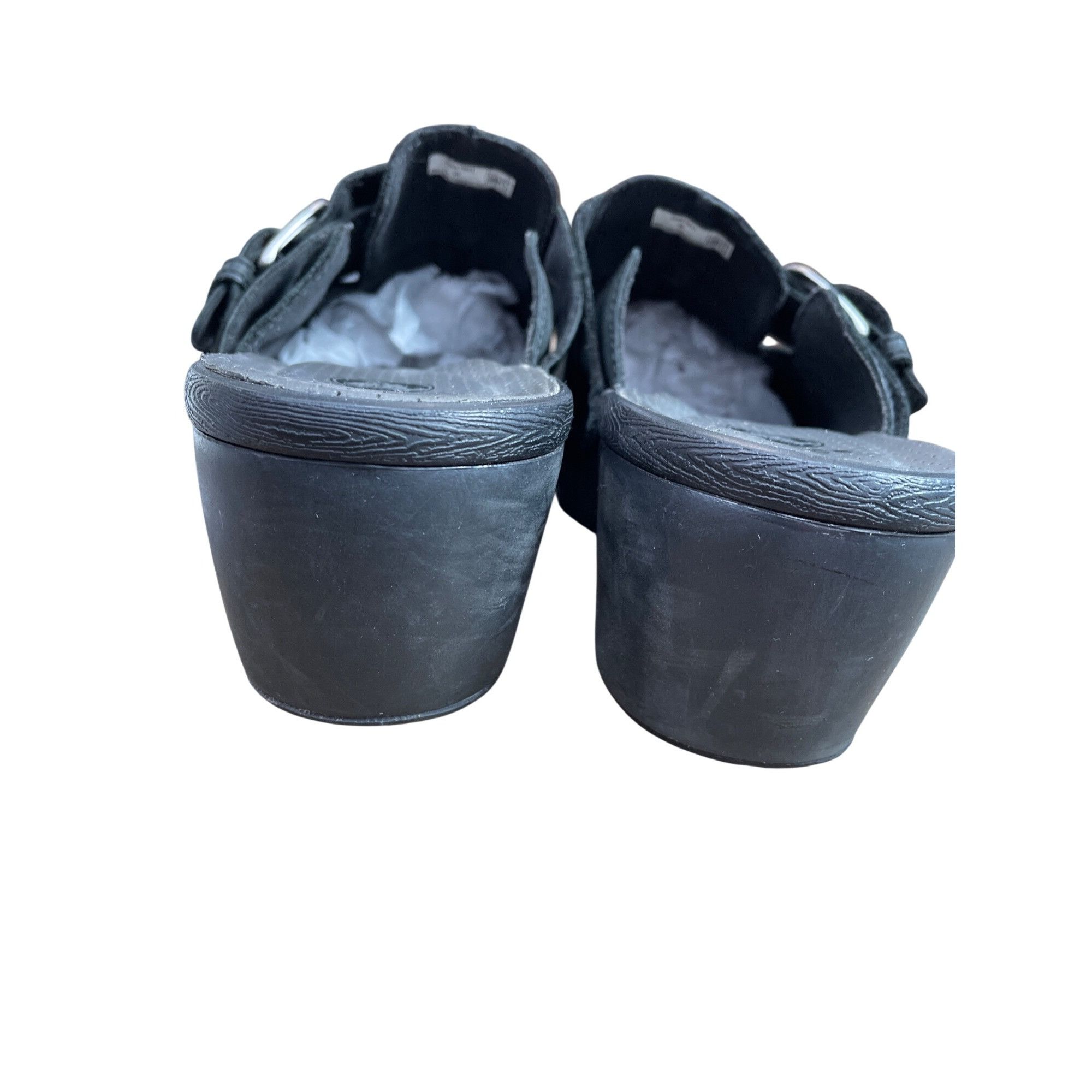 Crocs Crocs womans black leather slip on clogs mules Sz 9 SKU 9725 Size US 9 / IT 39 - 10 Thumbnail