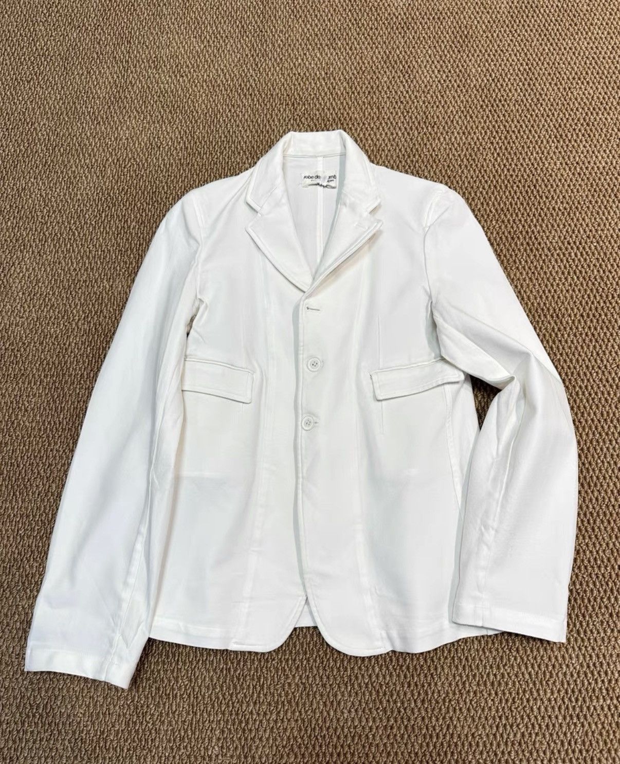 Comme des Garcons Comme des Garçons White Boiled Wool Blazer Jacket K23 Size M / US 6-8 / IT 42-44 - 1 Thumbnail