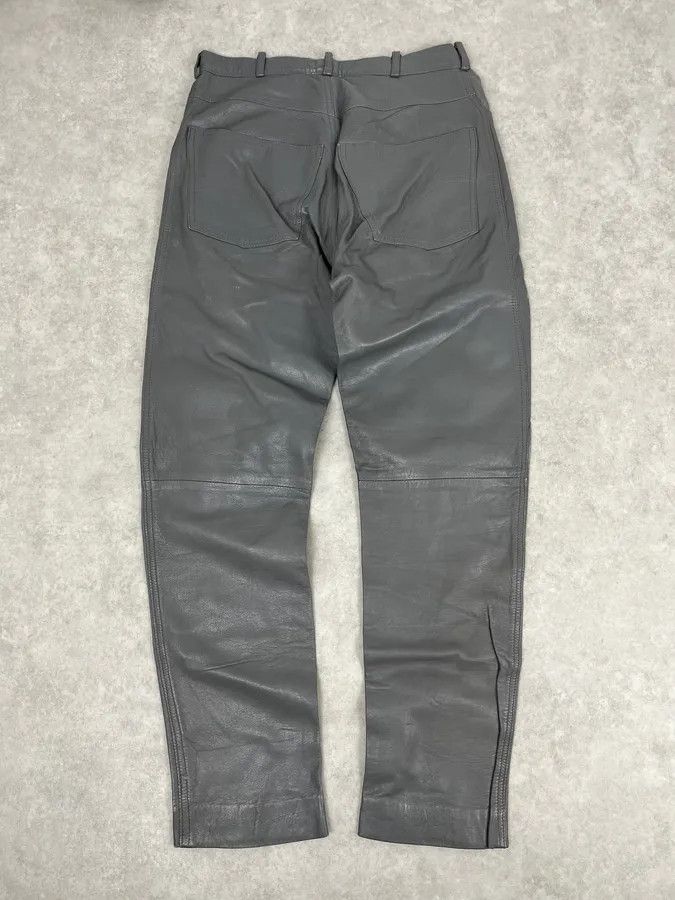Vintage 1990s Giorgio Armani Grey Leather Pants Size US 39 - 8 Thumbnail