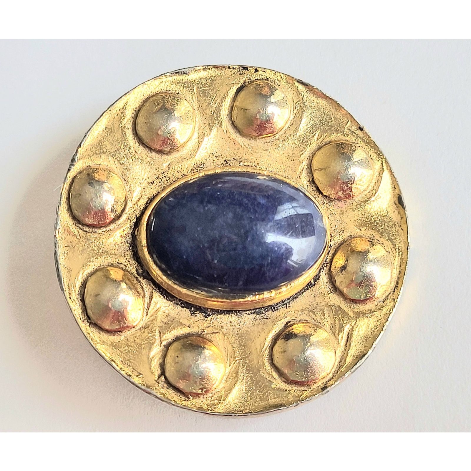 Other Vintage Dauplaise Faux Lapis Earrings Gold Blue Cabochon Size ONE SIZE - 7 Thumbnail