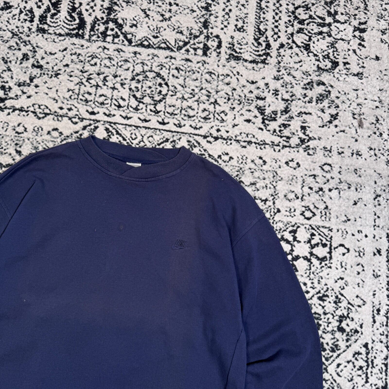 Nike × Vintage Vintage Nike Unisex Navy Cotton Sweatshirt Size XL Size US XL / EU 56 / 4 - 6 Thumbnail