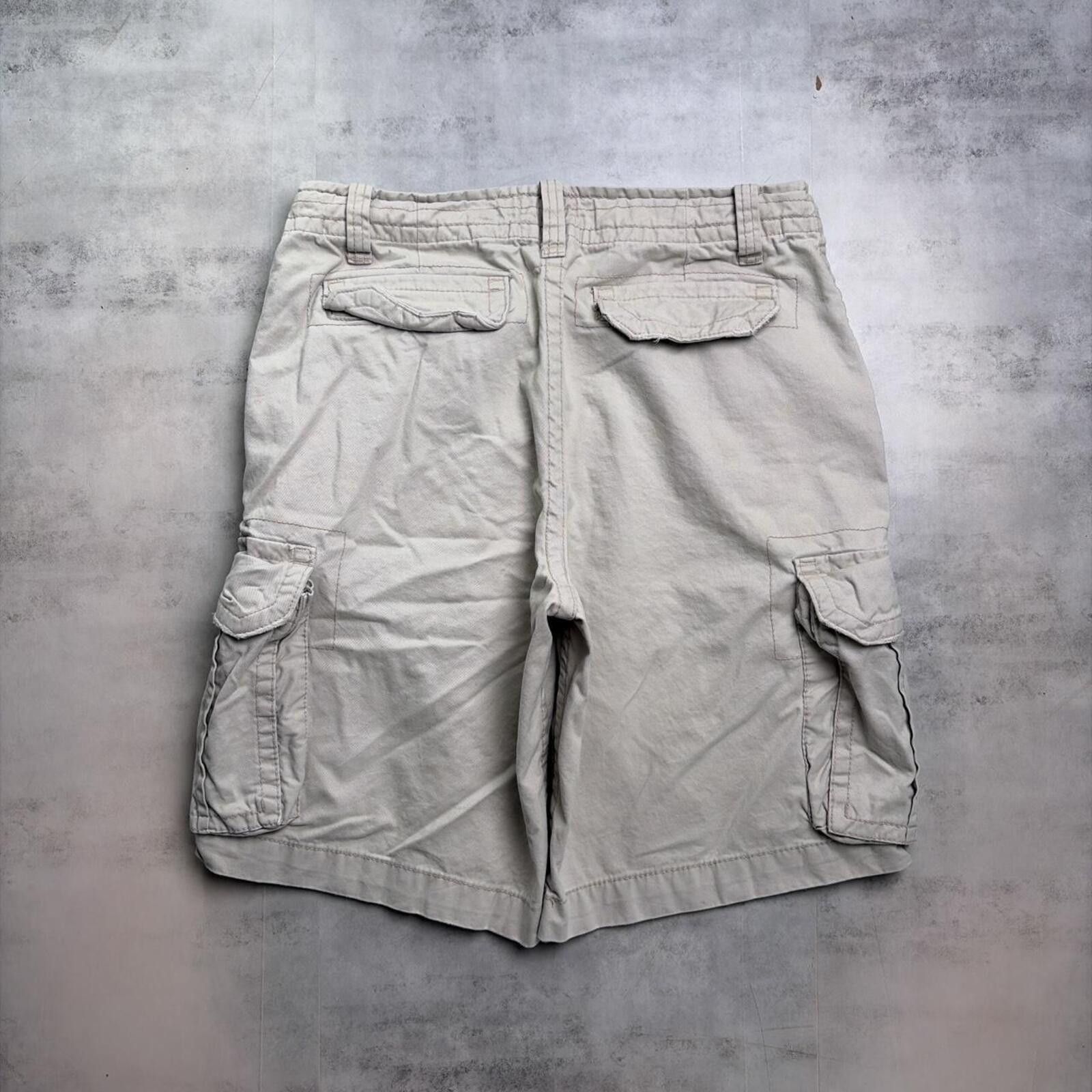 Aeropostale Y2K Beige Aeropostale Grunge Baggy Cargo Skater Shorts Size US 34 / EU 50 - 1 Thumbnail