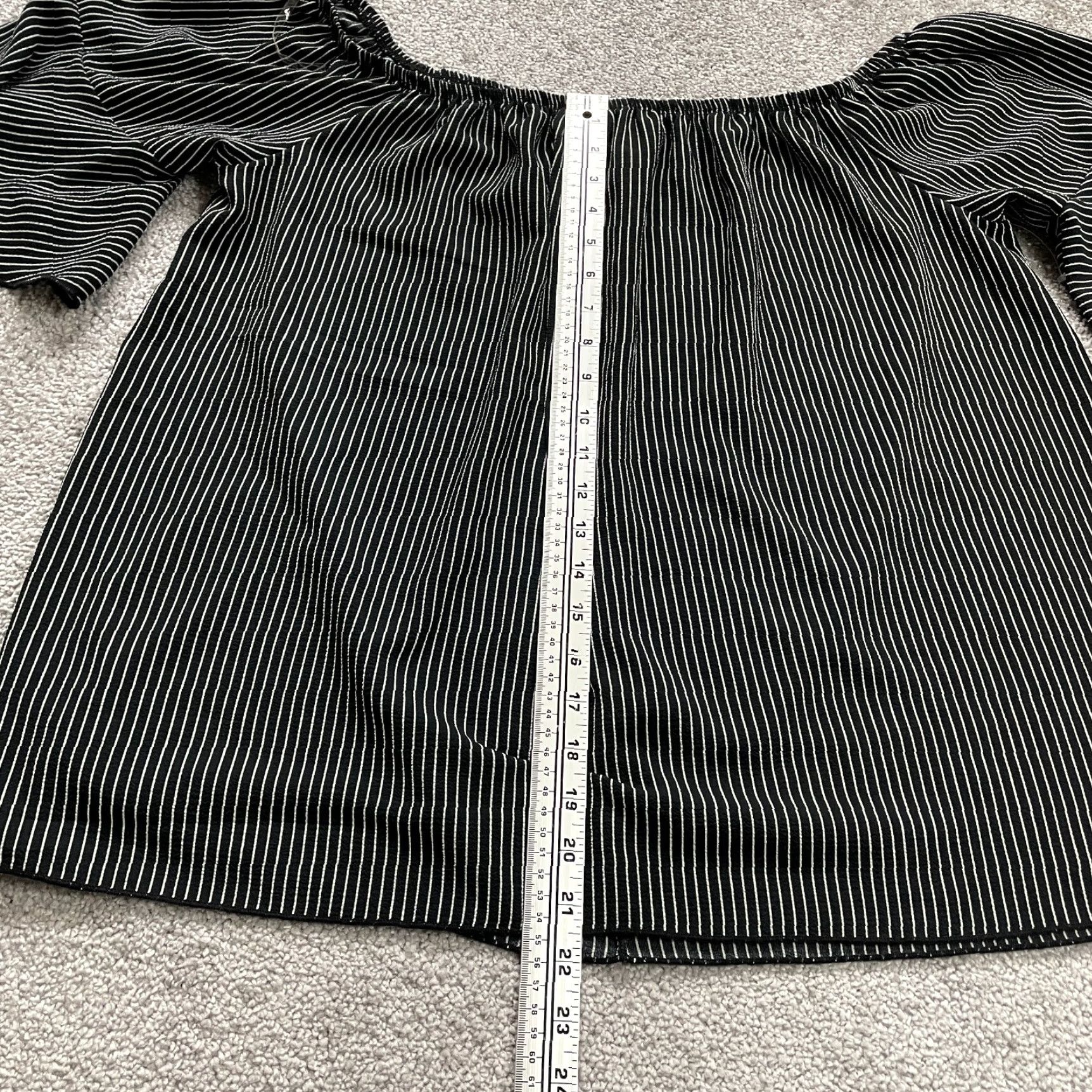 Bell Minette Blouse Shirt Womens XL Black White Striped Bell Sleeve Off Shoulder Casual Top Size XL / US 12-14 / IT 48-50 - 5 Thumbnail