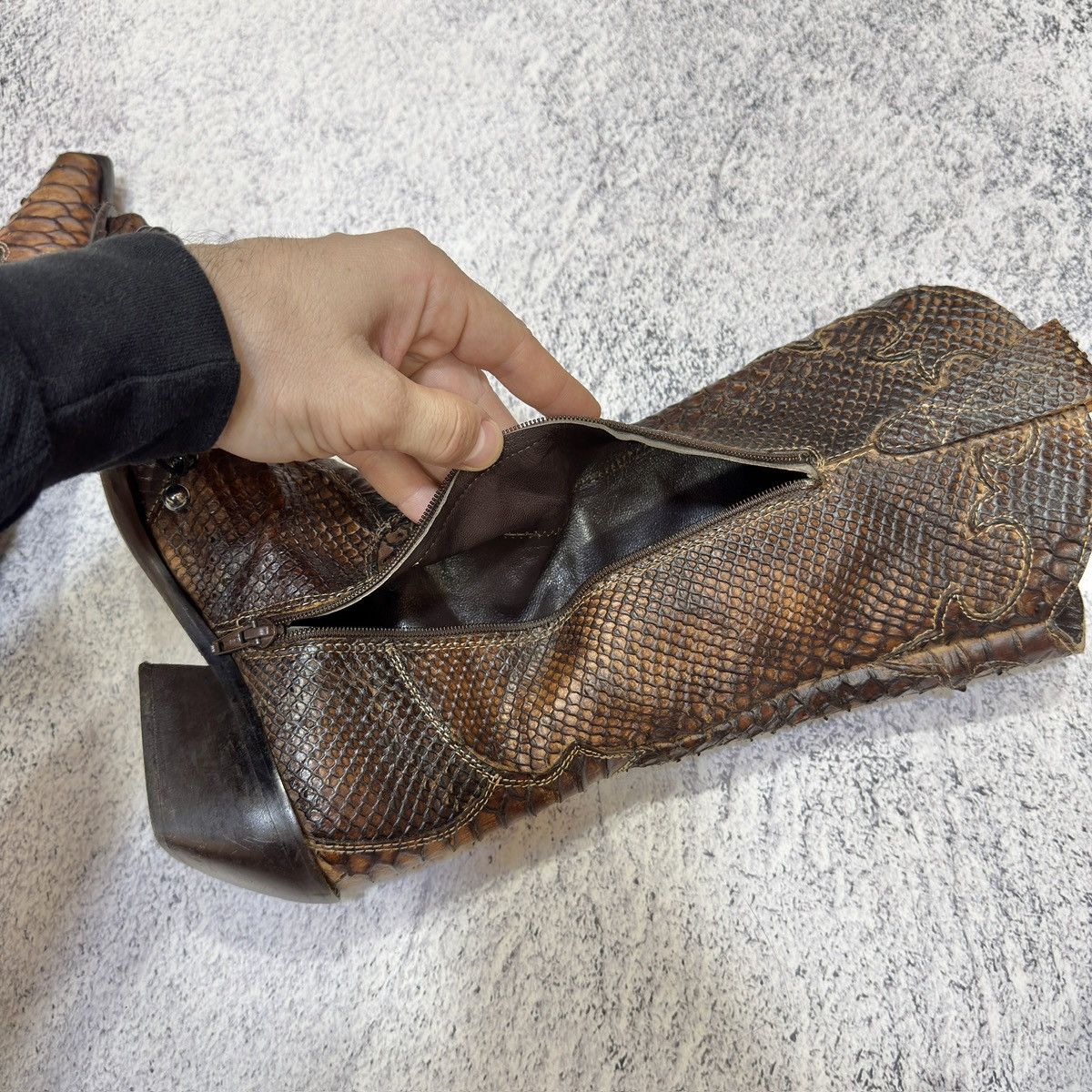 Other Progetto Italy Python Western Boots UK5 US7 EU38 24cm Size US 8 / IT 38 - 12 Thumbnail