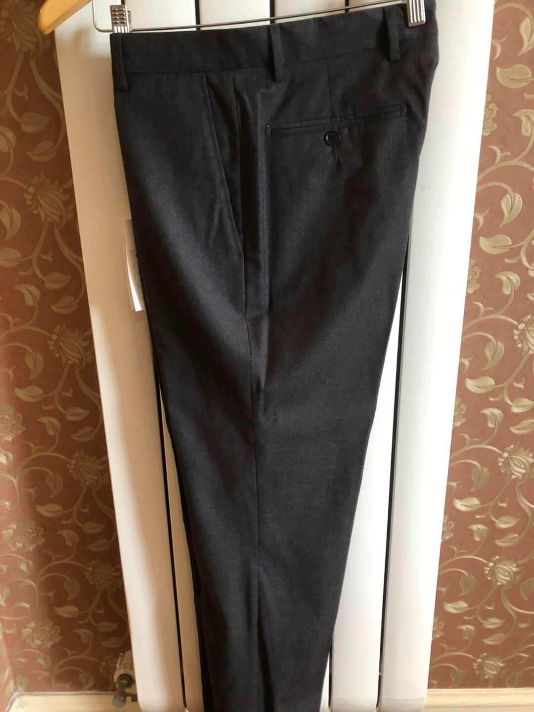 Balenciaga Balmain High-Count Wool Slim Suit Trousers Charcoal 46 Size US 30 / EU 46 - 2 Thumbnail