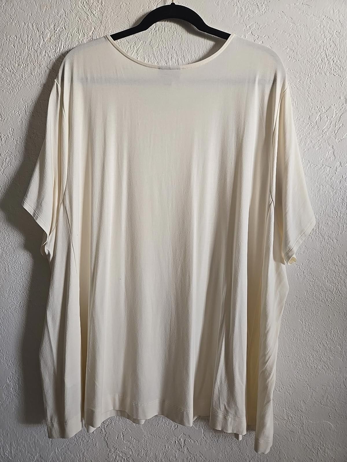 Other J Jill Stretch T-Shirt Women's 4X Off White Top Short Sleeve Size 4XL / US 24-26 - 6 Thumbnail