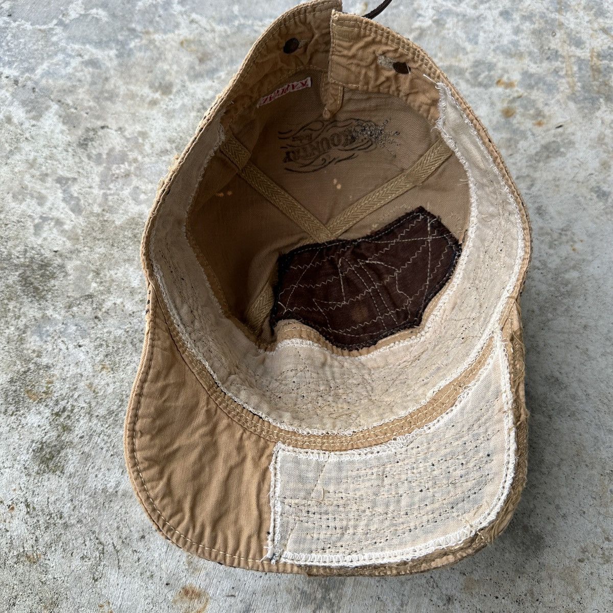Kapital Sahara Desert Boro Sashiko Patchwork Trashed Conductor hat Size ONE SIZE - 7 Thumbnail