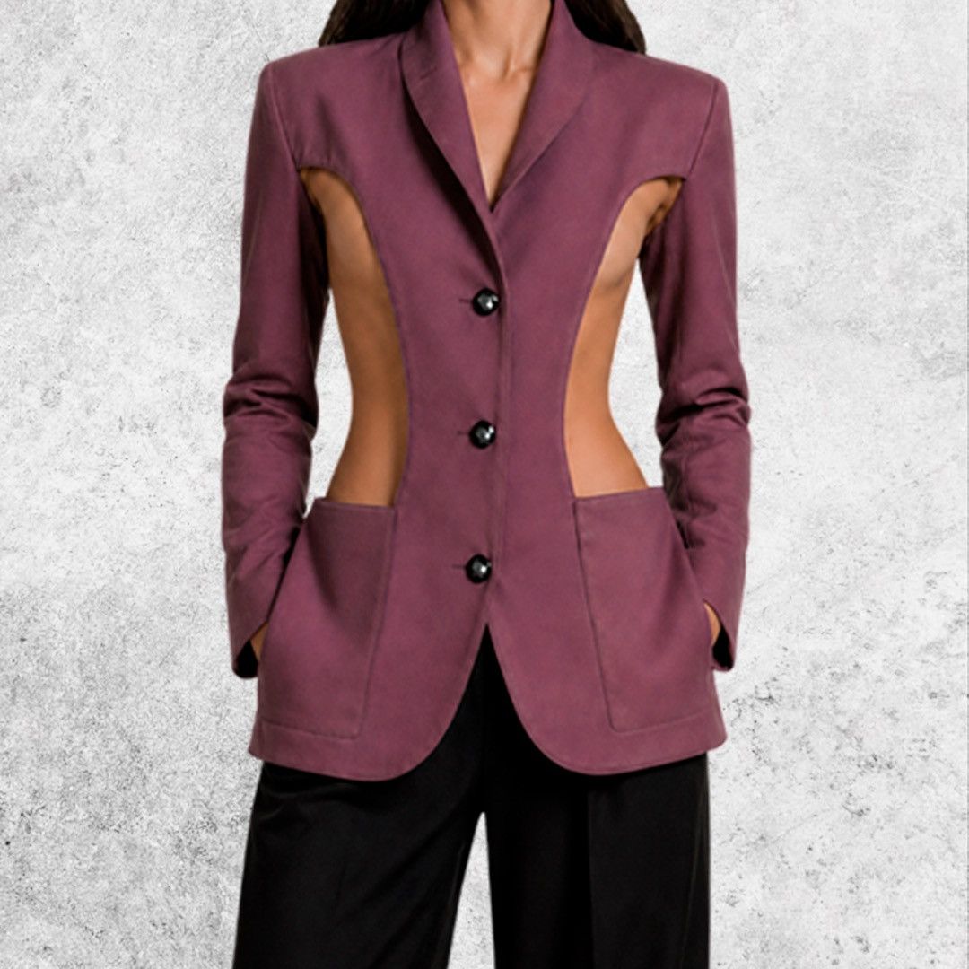 Jean Paul Gaultier Jean Paul Gaultier Pour GIBO Vintage 80s Cut-Out Cage Blazer Size L / US 10 / IT 46 - 5 Thumbnail