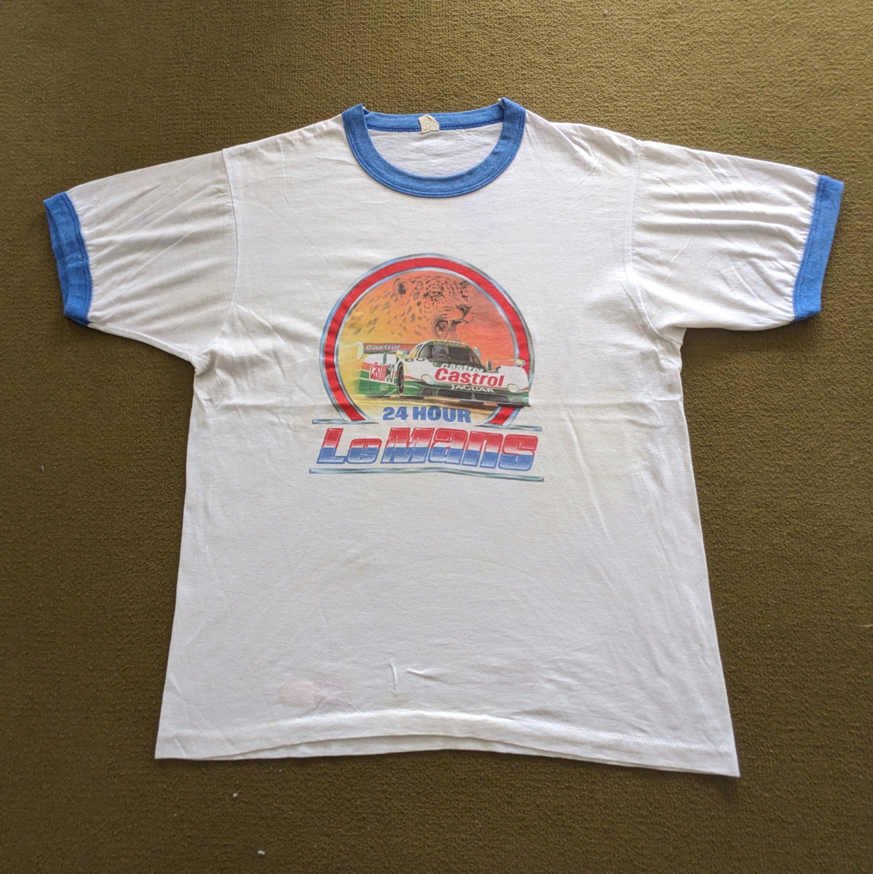 Vintage Vintage 90's CASTROL 24 Hour Le Mans Racing T-shirt Size US M / EU 48-50 / 2 - 1 Thumbnail