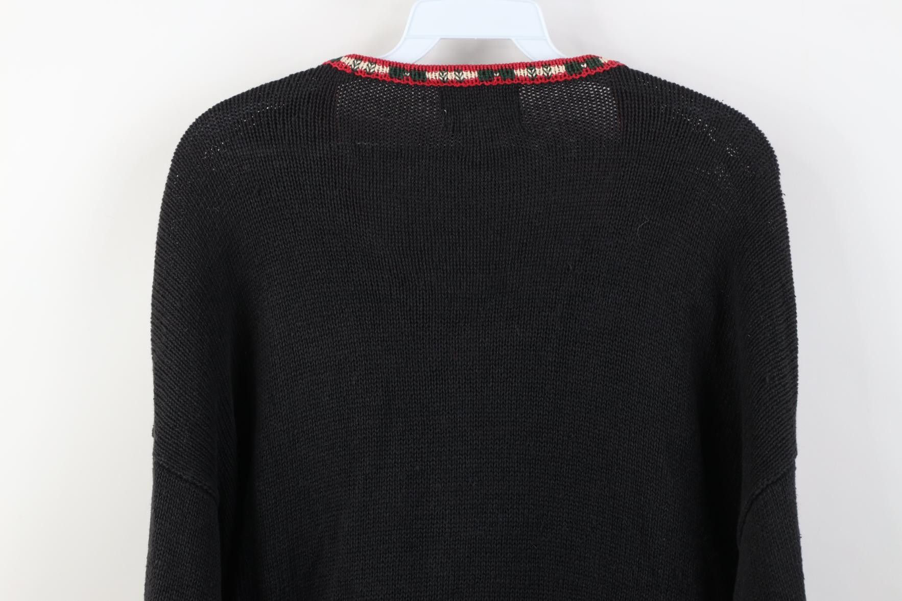Vintage Vintage 90s Streetwear Flower Bird Christmas Sweater Size L / US 10 / IT 46 - 13 Thumbnail