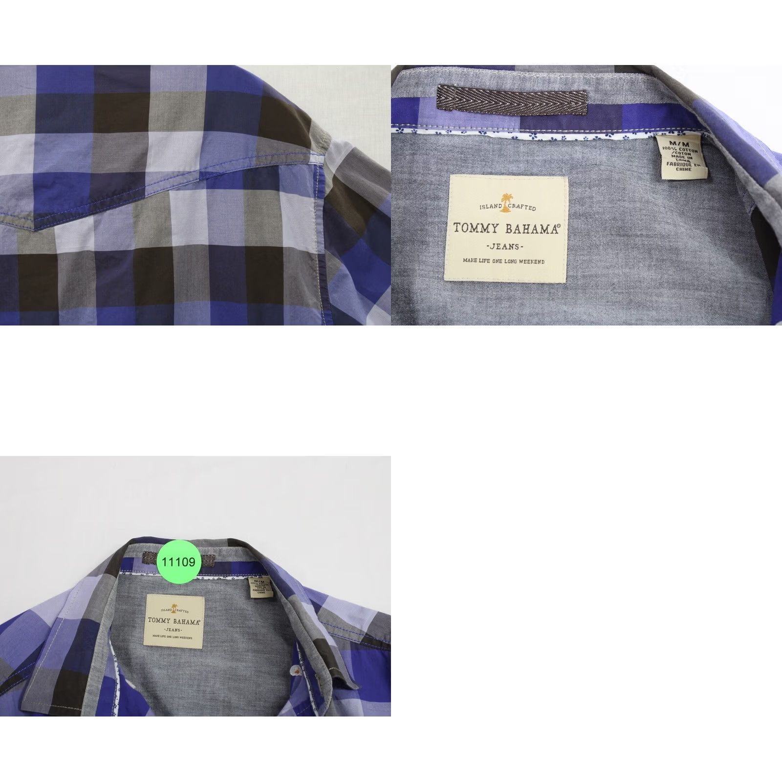 Tommy Bahama Tommy Bahama Shirt Mens Medium Blue Plaid Button Up Long Sleeve Vacation Stylish Size US M / EU 48-50 / 2 - 8 Thumbnail