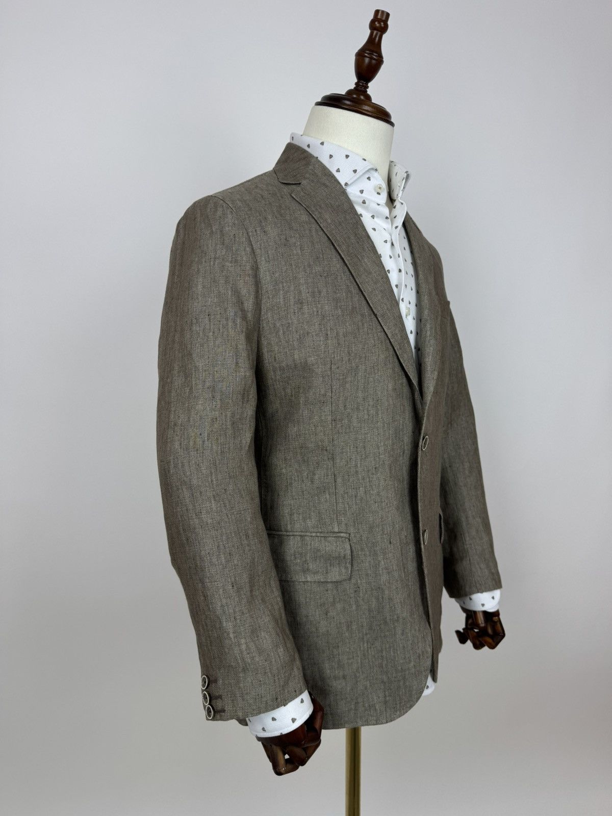 Other Dielmar Fratelli Ormezzano linen blazer herringbone size 50 Size 50R - 3 Thumbnail