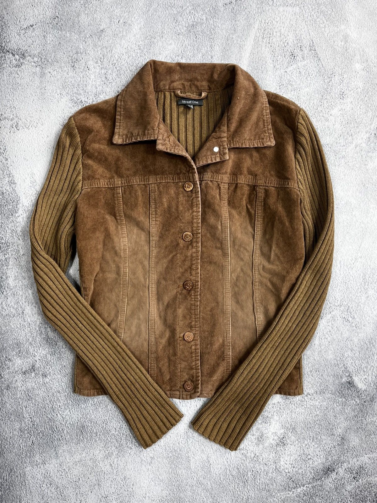 Vintage Vintage Y2K Faded corduroy knitted jacket Japanese Size M / US 6-8 / IT 42-44 - 2 Thumbnail