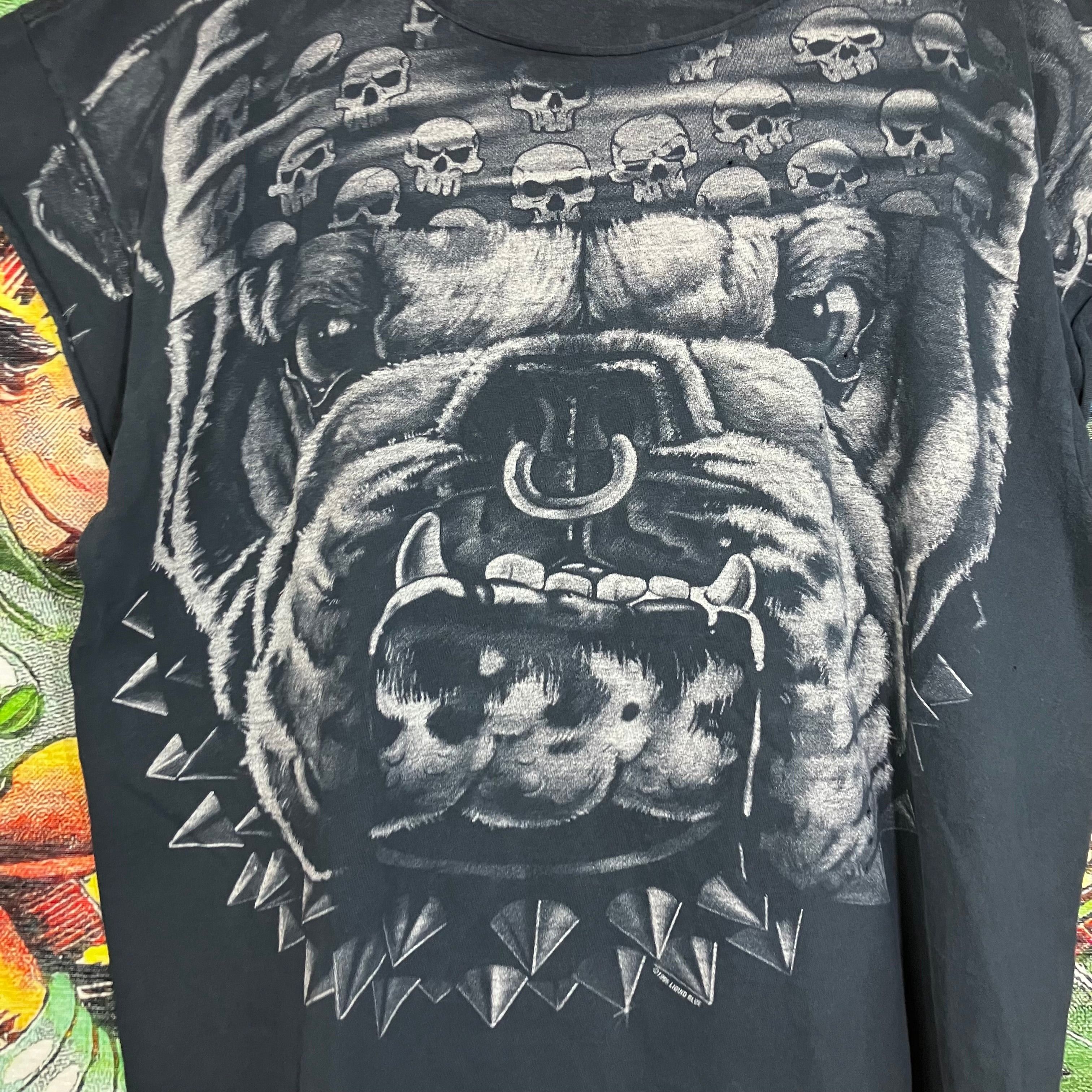 Liquid Blue × Vintage Thrashed/ Chopped Y2K Liquid Blue Bull Dog “Cats Suck” Graph Size US XXL / EU 58 / 5 - 4 Thumbnail