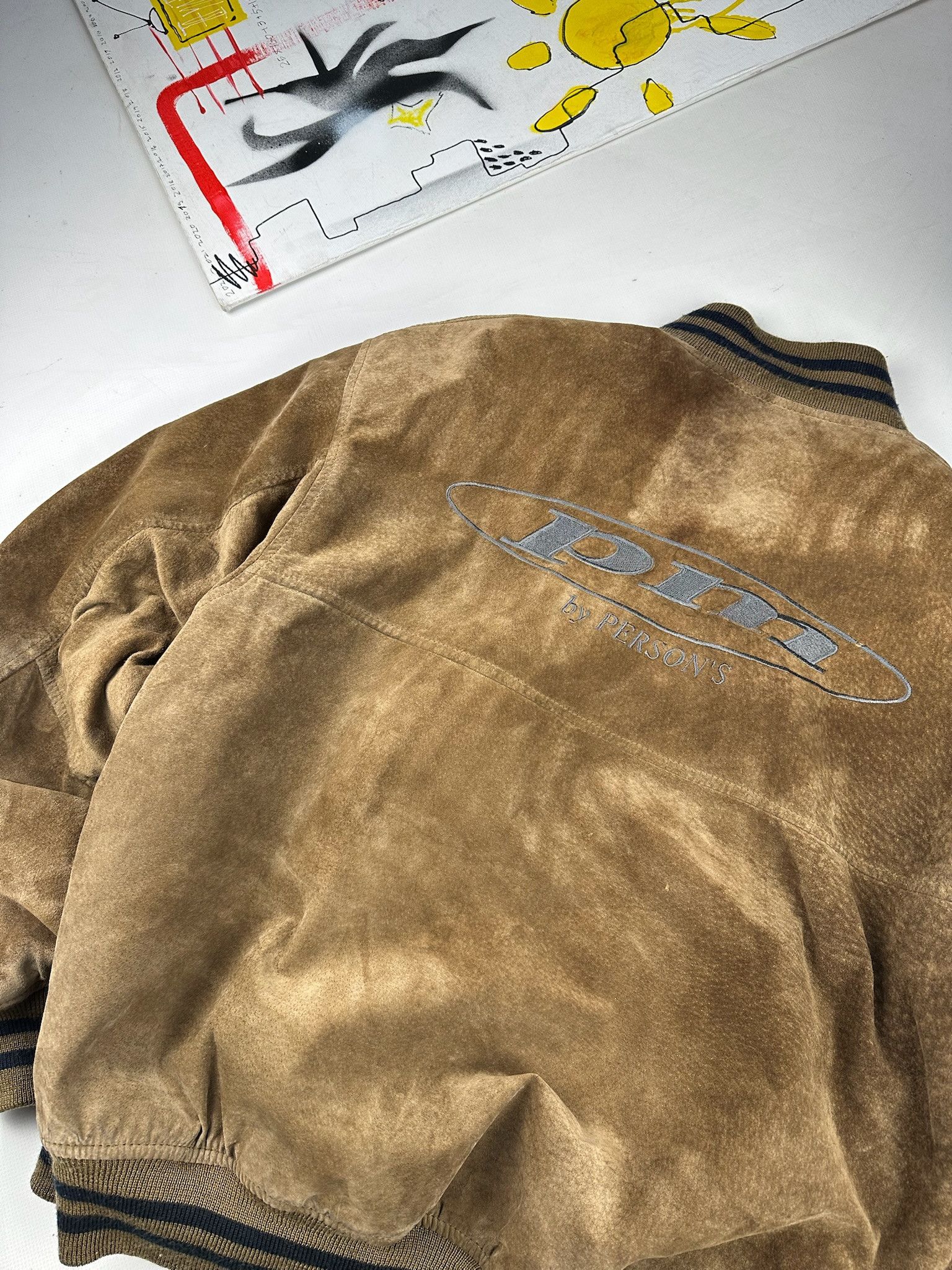 PERSON'S Vintage Person's suede leather Varsity Jacket Size US L / EU 52-54 / 3 - 19 Thumbnail