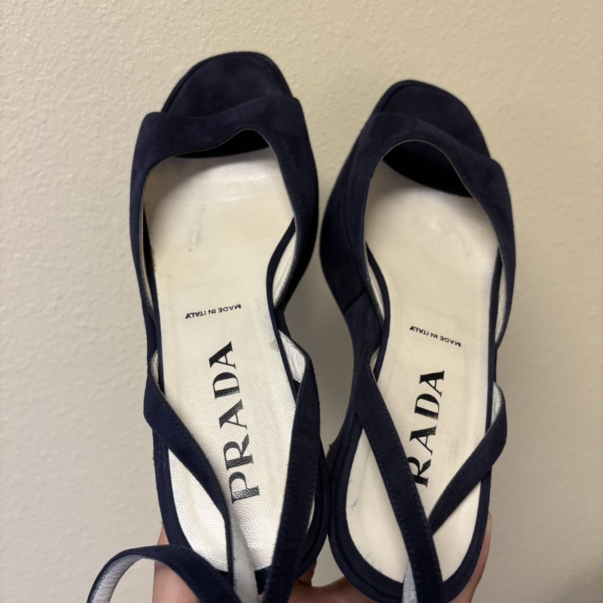 Prada Dark Navy Blue Prada platforms Size US 7 / IT 37 - 4 Thumbnail
