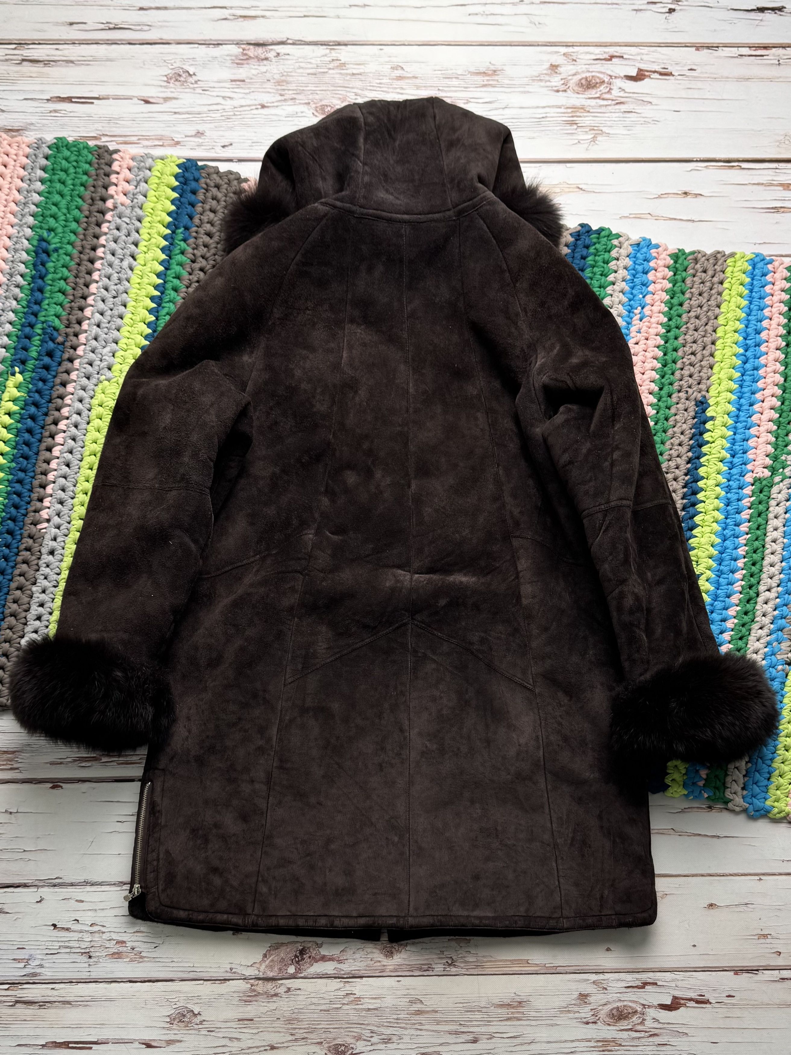 Vintage Vintage Shearling Sheepskin Coat Suede Hooded Winter Y2K Size XL / US 12-14 / IT 48-50 - 15 Thumbnail