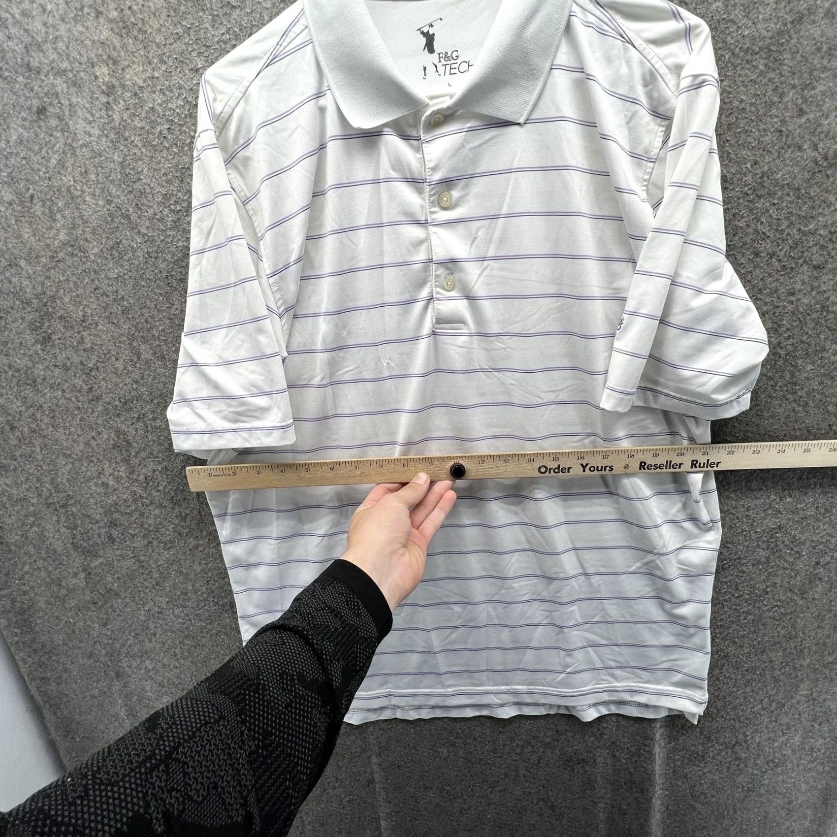 Vintage F&G Tech Polo Shirt Mens L White Stripe Golf Performance Short Sleeve Casual Size US L / EU 52-54 / 3 - 4 Thumbnail