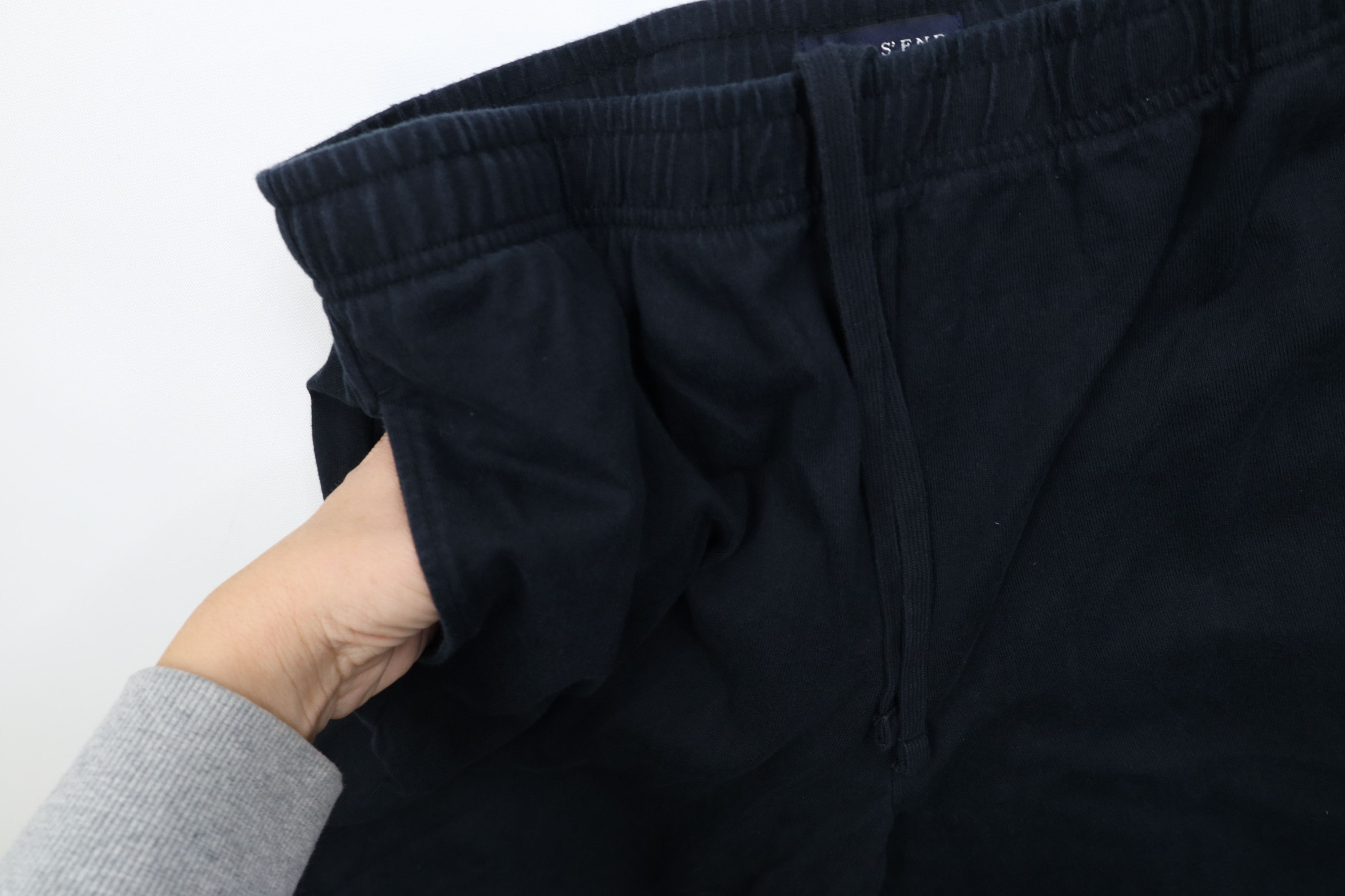Lands' End Vintage 90s Lands End Blank Cotton Ribbed Knit Pants Black Size US 36 / EU 52 - 5 Thumbnail