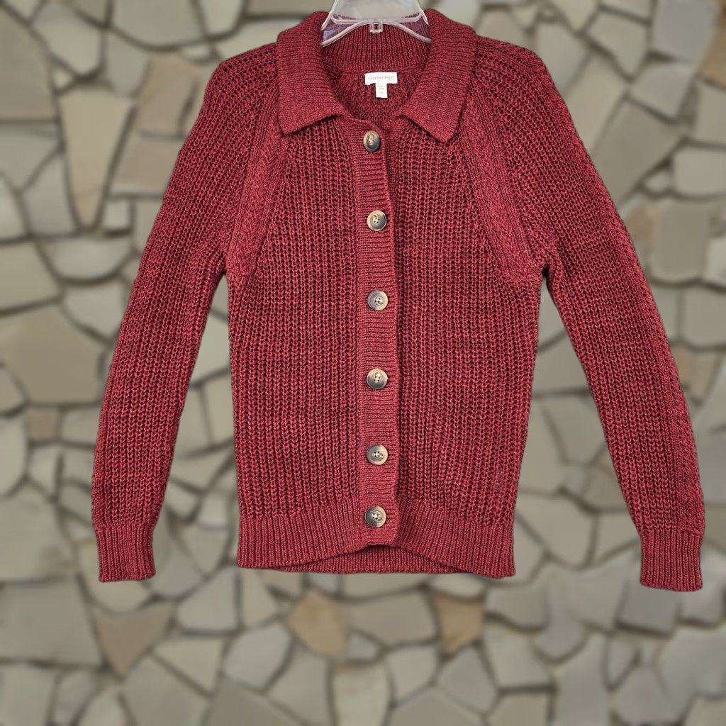 GARNET HILL Women's XS Cardigan Sweater Fall Spring Linen Cotton