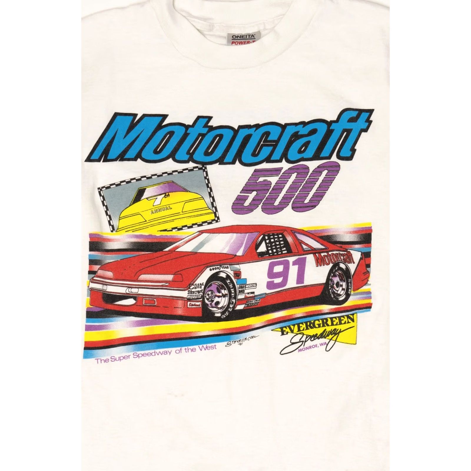 Vintage VINTAGE Motorcraft 500 Champions Single Stitch T-Shirt White Unisex Adults XL Short Sleeve 1991 1990s Mens Womens Boys Girls Size US XL / EU 56 / 4 - 3 Thumbnail