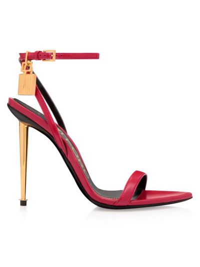 image of Tom Ford O1Loc1C0524 W2272T 105 Leather Strap Sandals In Rose Red, Women's