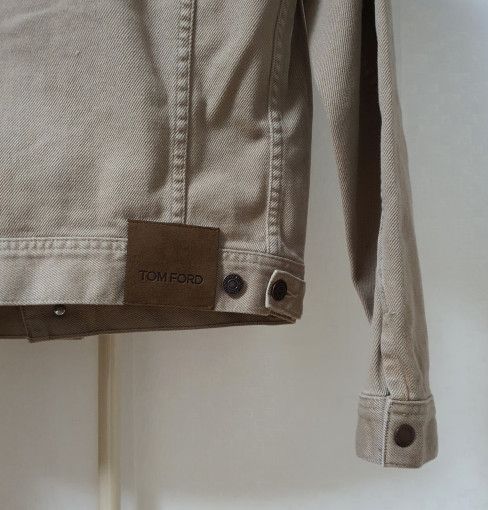 Tom Ford o1sm1stk0824 Icon Stretch Cotton Trucker Jacket Deep Beige Size US M / EU 48-50 / 2 - 4 Thumbnail