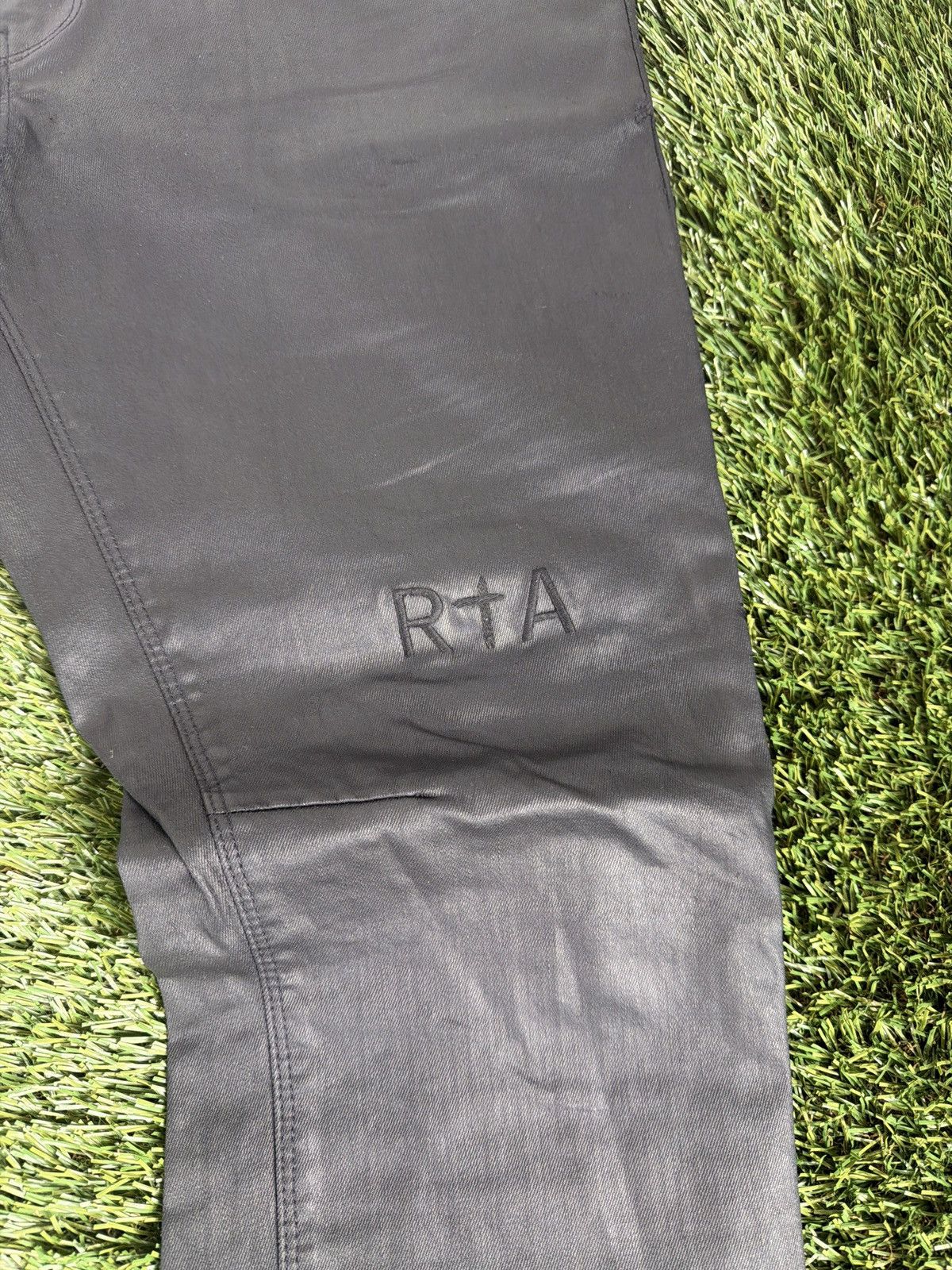 Rta RtA Coated Denim – Cross Detail (Size 38) Size US 38 / EU 54 - 6 Thumbnail