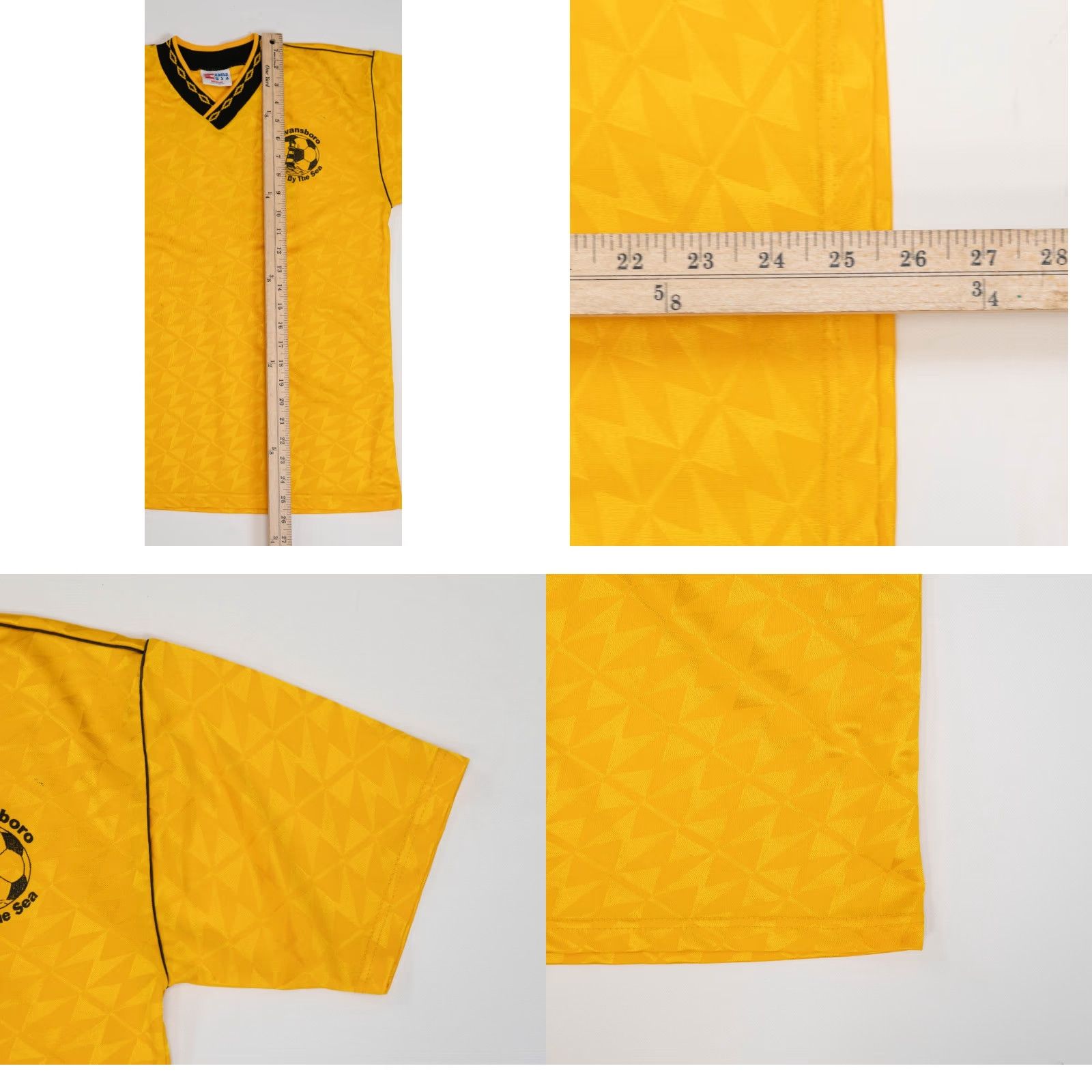 Vintage VINTAGE Swansboro Soccer Jersey Yellow M Medium Geometric Futbol USA 90s Sport Football Soccer Shirt Womens Mens Polo VTG Size US M / EU 48-50 / 2 - 8 Thumbnail