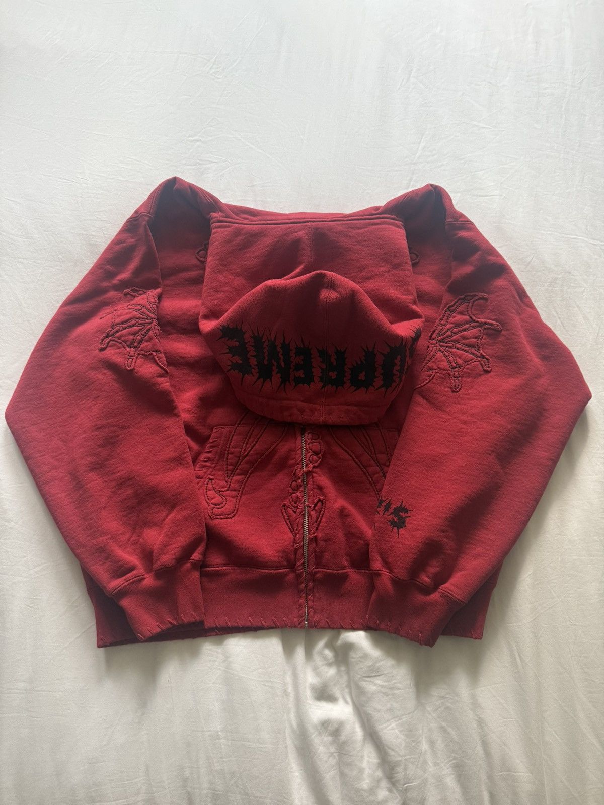 Supreme × Yohji Yamamoto Supreme x Y’s by Yohji Yamamoto Zip Up Hooded Sweatshirt Red Size US M / EU 48-50 / 2 - 2 Thumbnail