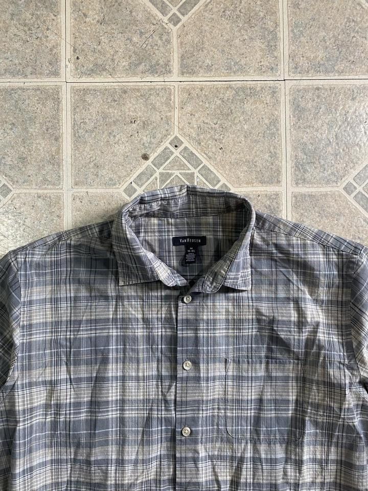 Other Vintage 90s flannel plaid short sleeve button up shirt gray Size US S / EU 44-46 / 1 - 2 Thumbnail