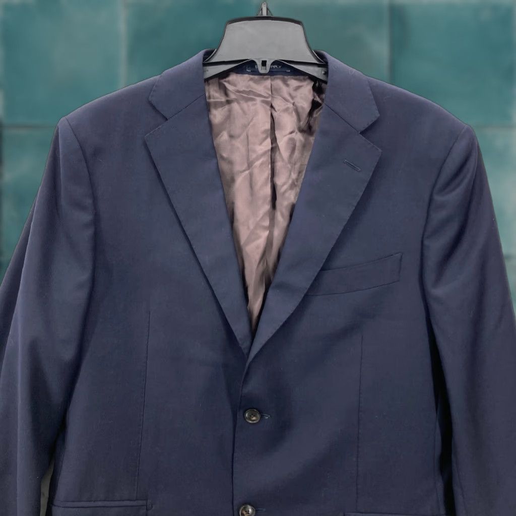 Suitsupply Suit Supply Napoli Single Breasted Blazer Jacket Mens 52 Navy Blue Wool Blazer Boss Suit 52 Navy Mens Wool Blazer Size 52R - 1 Thumbnail