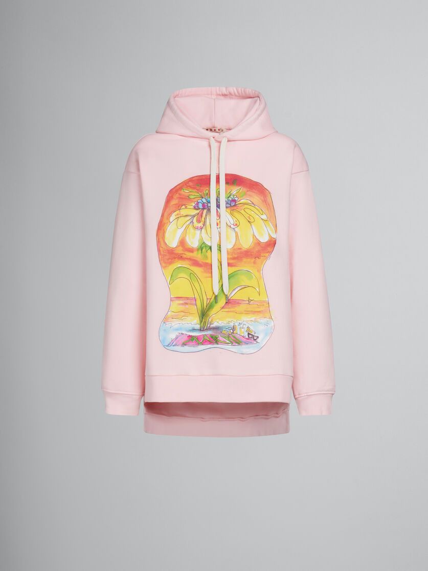 image of Marni O1W1Db10524 Oversized Hoodie In Pink, Women's (Size 2XL)