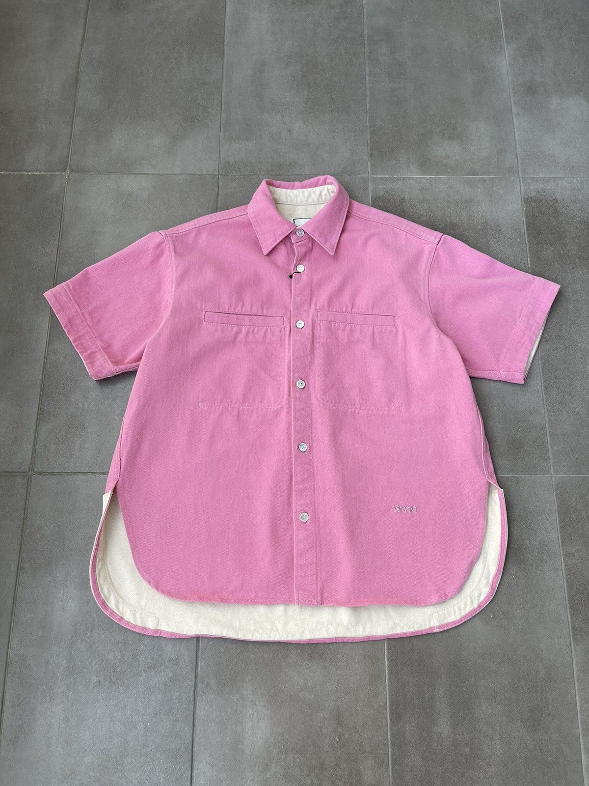 Wooyoungmi !DS! SS23 Wooyoungmi Pink Short Sleeve Boxy Shirt Size US M / EU 48-50 / 2 - 7 Thumbnail