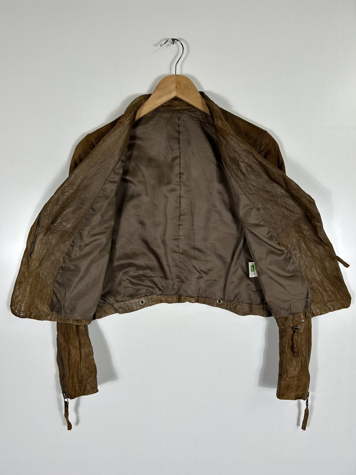 Japanese Brand ⚡️Vintage Sheepskin Leather Zipper Biker Jacket Size M / US 6-8 / IT 42-44 - 9 Thumbnail