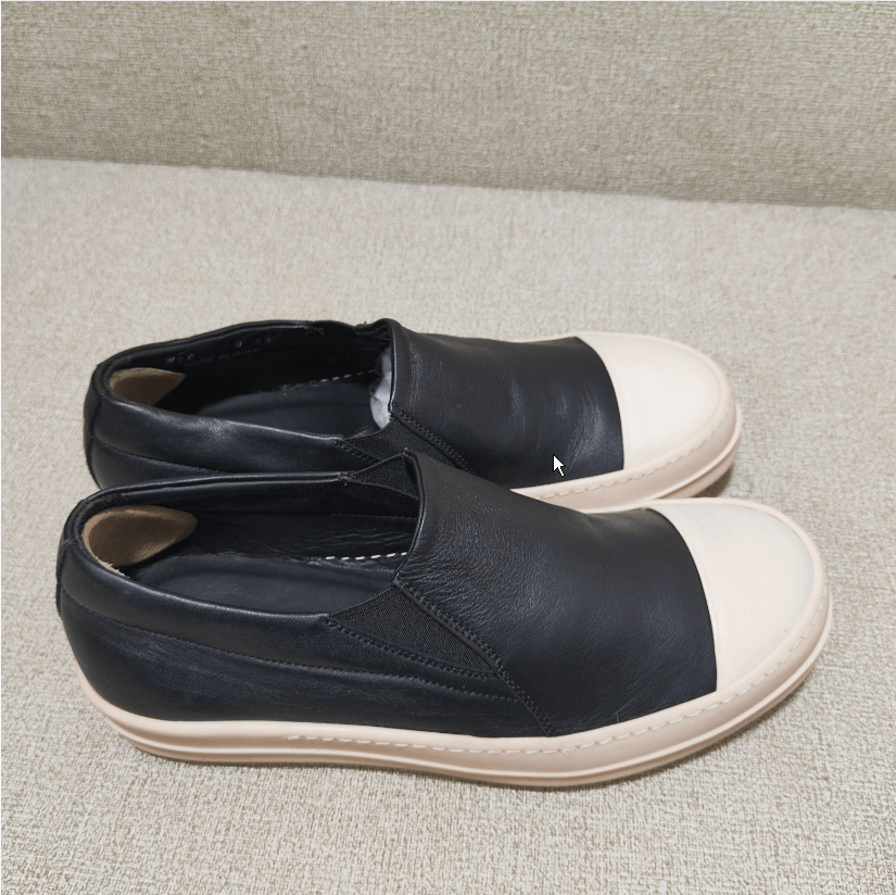 Rick Owens Rick Owens Black Leather Round Toe Sneakers Men's Size US 6 / EU 39 - 6 Thumbnail