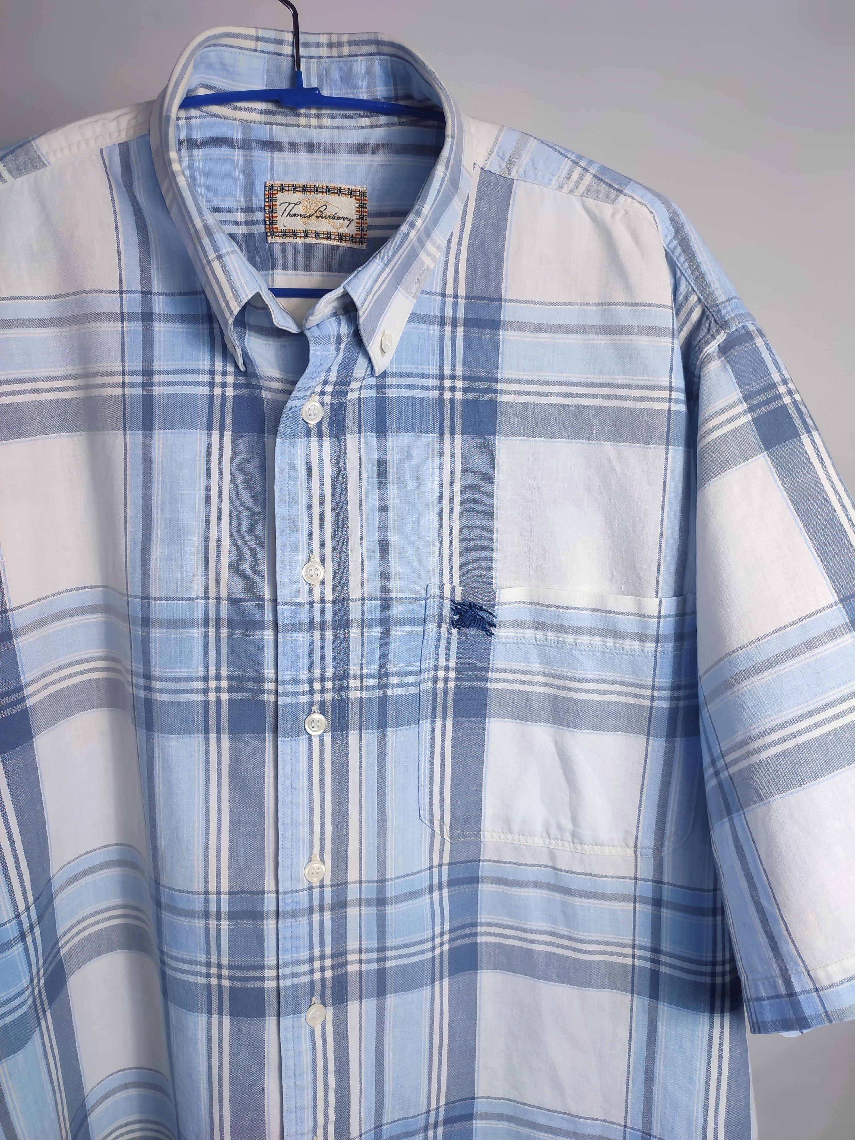 Burberry Burberry Blue Plaid Nova Check Button Up Shirt Vintage Size US L / EU 52-54 / 3 - 1 Thumbnail