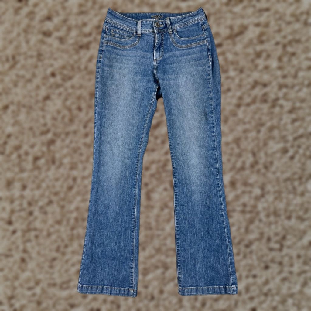 Lee Lee Womens Jeans Bootcut Denim Blue 6 Mid Rise 5-Pocket Cotton Stretch Inseam 29.5in Size 28" / US 6 / IT 42 - 1 Thumbnail