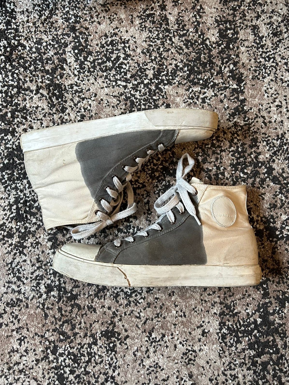 Pre-owned Raf By Raf Simons X Raf Simons Raf By Raf Simons High Top Sneakers In White
