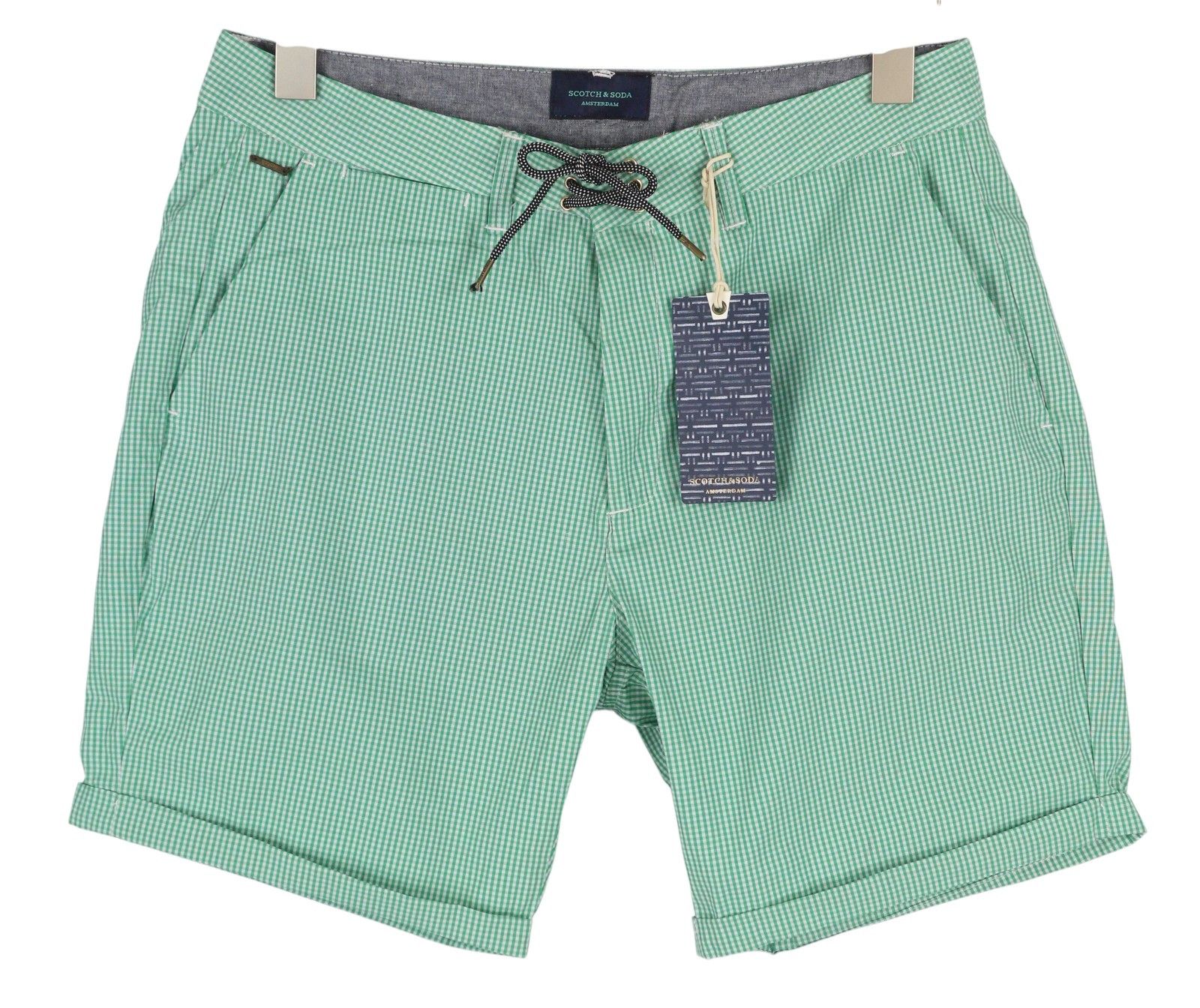 Scotch & Soda ~W30 Green Patterned Turn-Up Zip Fly Beach 84276 Size US 30 / EU 46 - 1 Thumbnail