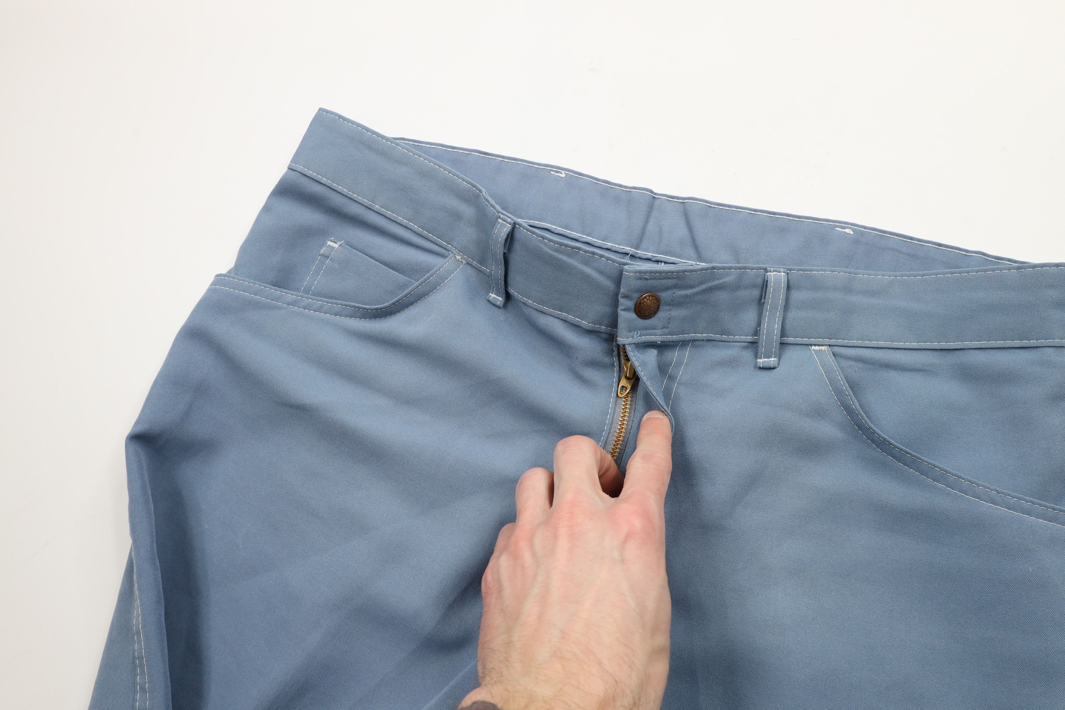 Vintage Vintage 70s Streetwear Flared Wide Leg Chino Pants Blue USA Size US 36 / EU 52 - 6 Thumbnail