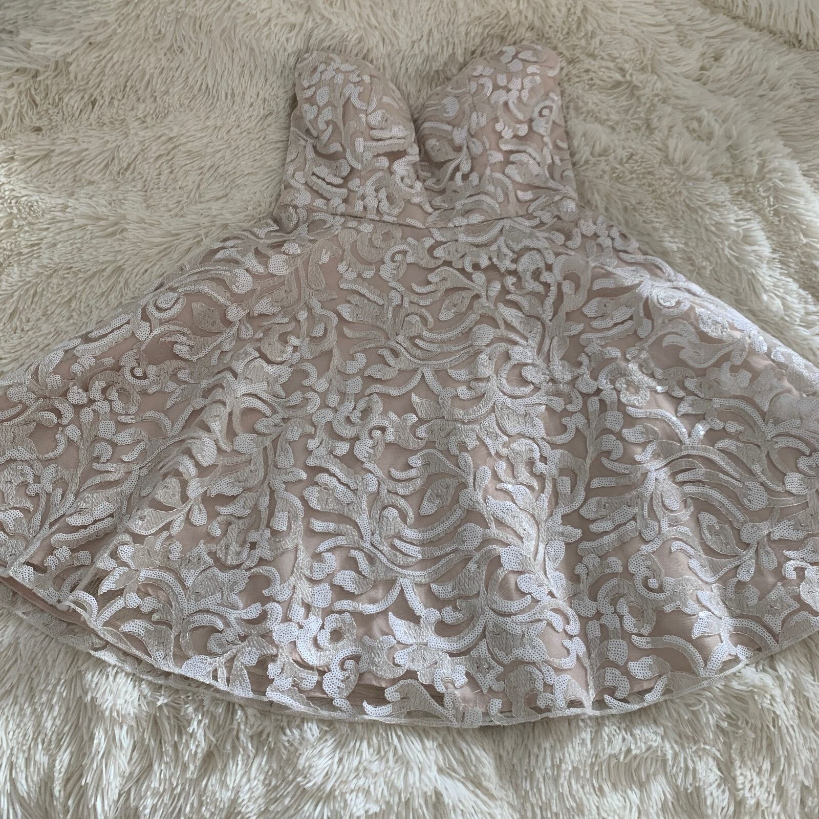 Other A.drea Dress Sz S Sweetheart Strapless Fit & Flare Sequins P Size S / US 4 / IT 40 - 13 Thumbnail