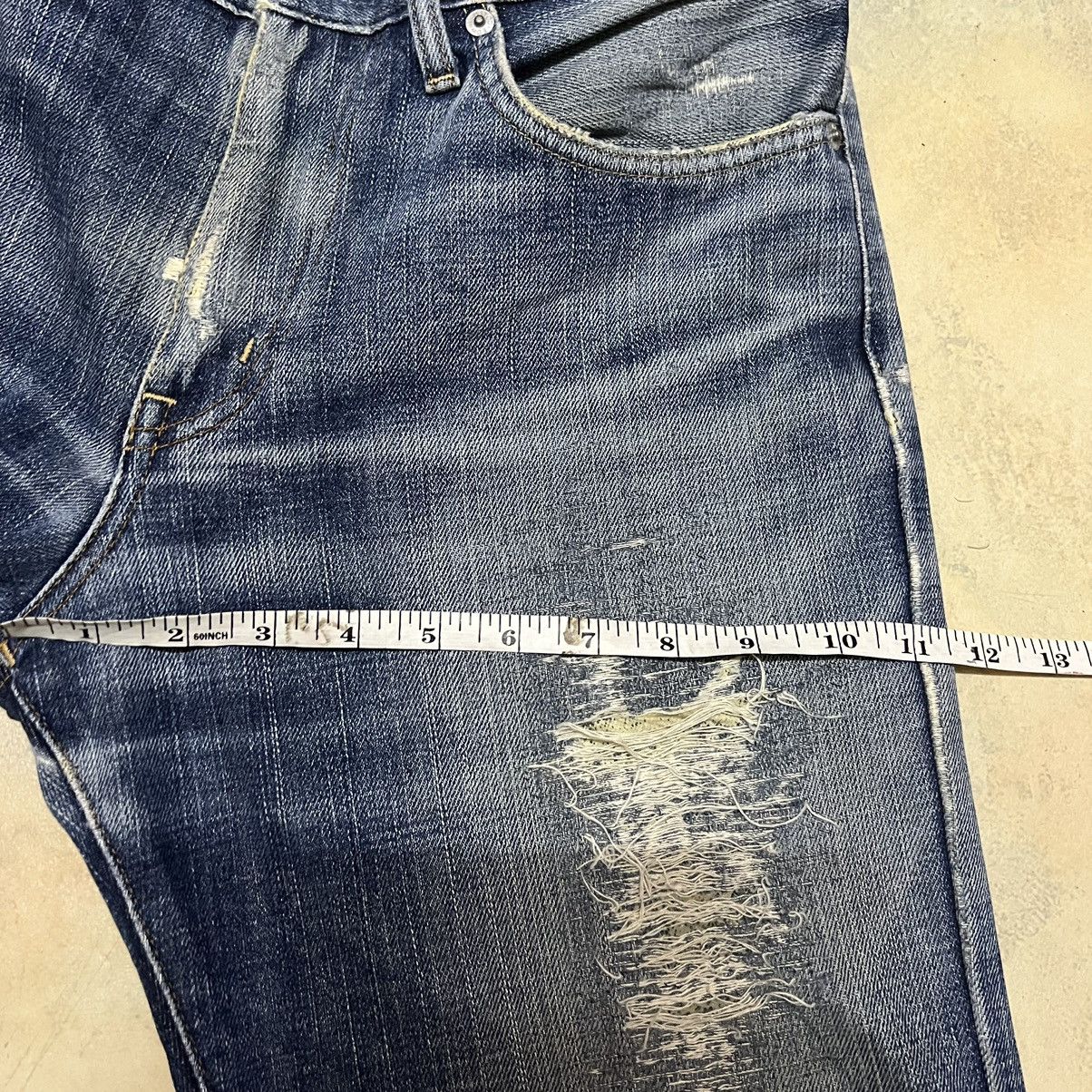 Edwin × Japanese Brand Edwin 503 Gore Windstoper Distressed Denim Jeans Size US 30 / EU 46 - 12 Thumbnail
