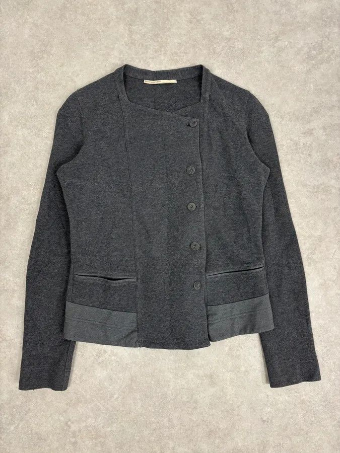 Marithe + Francois Girbaud 2000s Marithé + François Girbaud Grey Asymmetrical Blazer Jacket Size M / US 6-8 / IT 42-44 - 1 Thumbnail