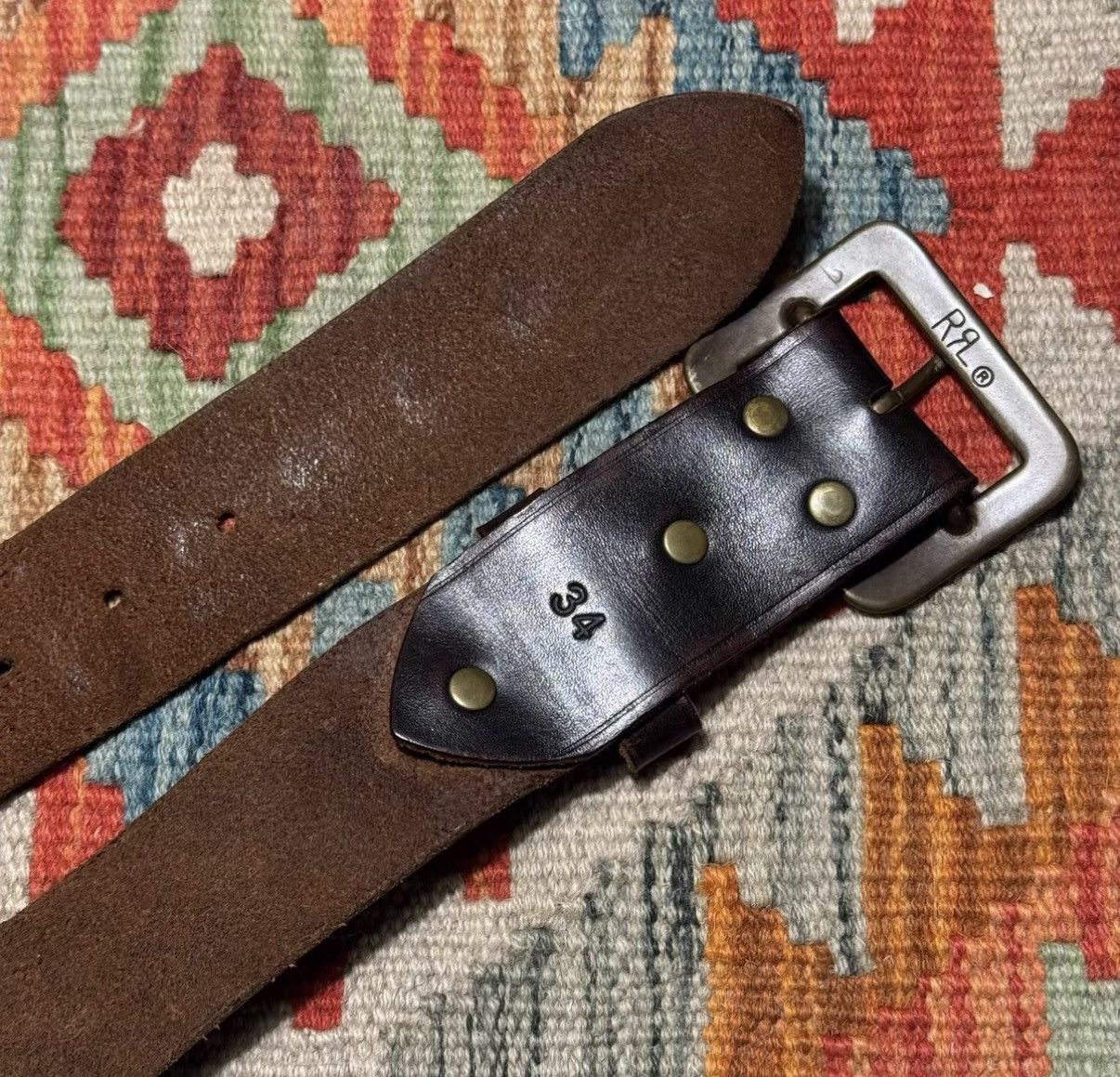 RRL Ralph Lauren RRL Ralph Lauren Double RL Leather Belt K22 Size ONE SIZE - 5 Thumbnail