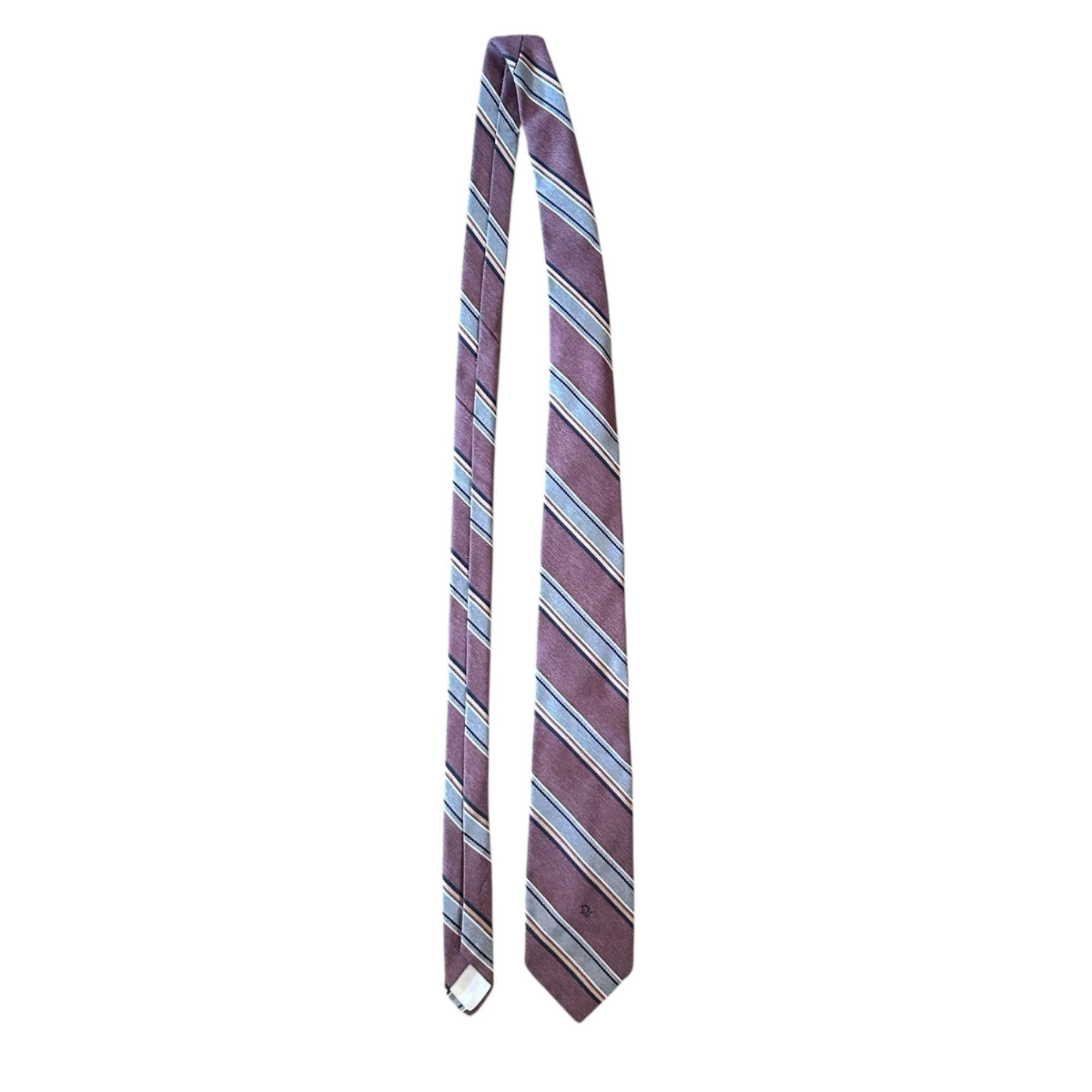 Dior Vintage Christian Dior Silk Blend Muted Classic Striped Tie Size ONE SIZE - 5 Thumbnail