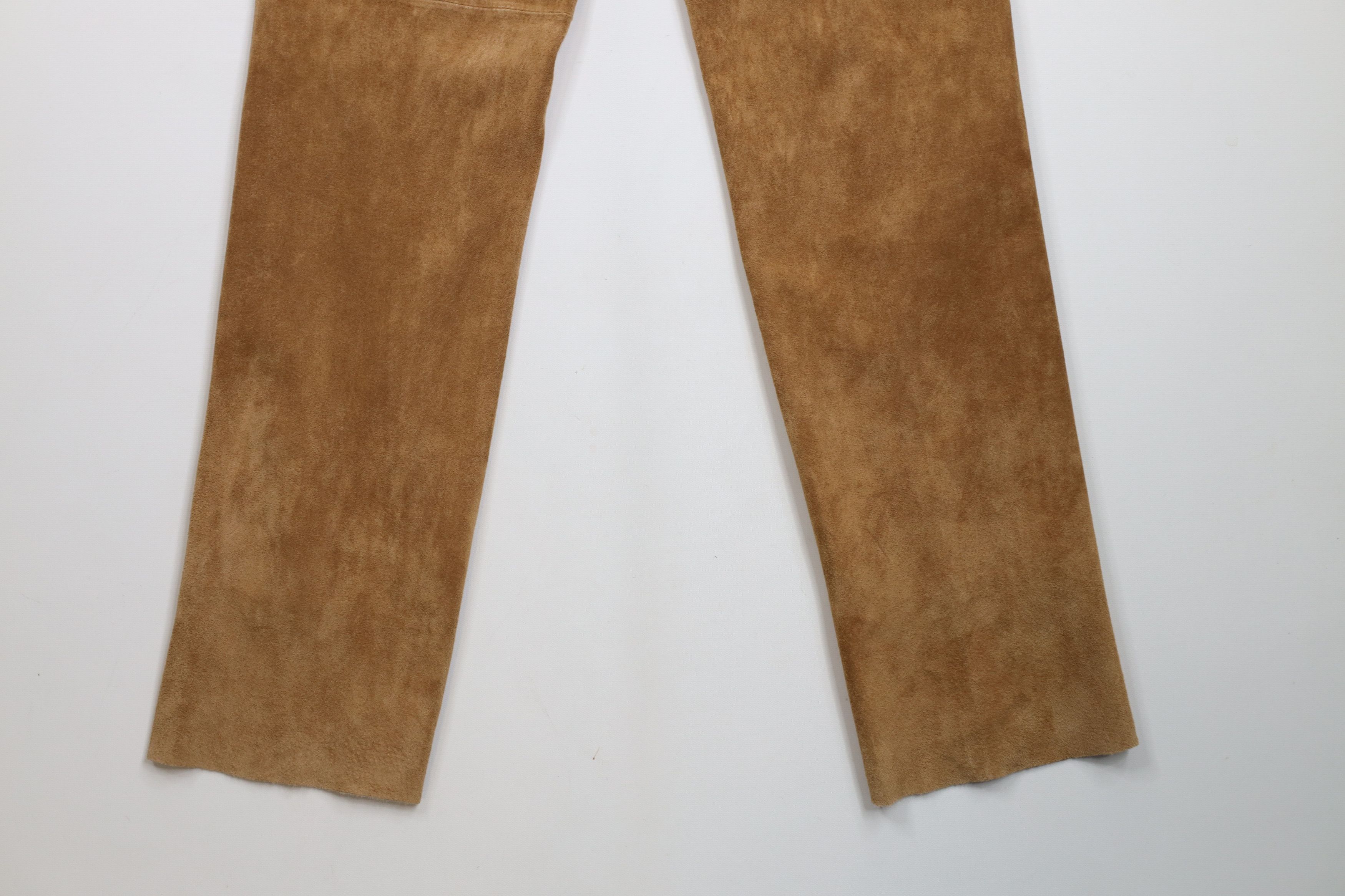 Vintage Vintage 90s Streetwear Leather Straight Leg Pants Brown Size 28" / US 6 / IT 42 - 11 Thumbnail