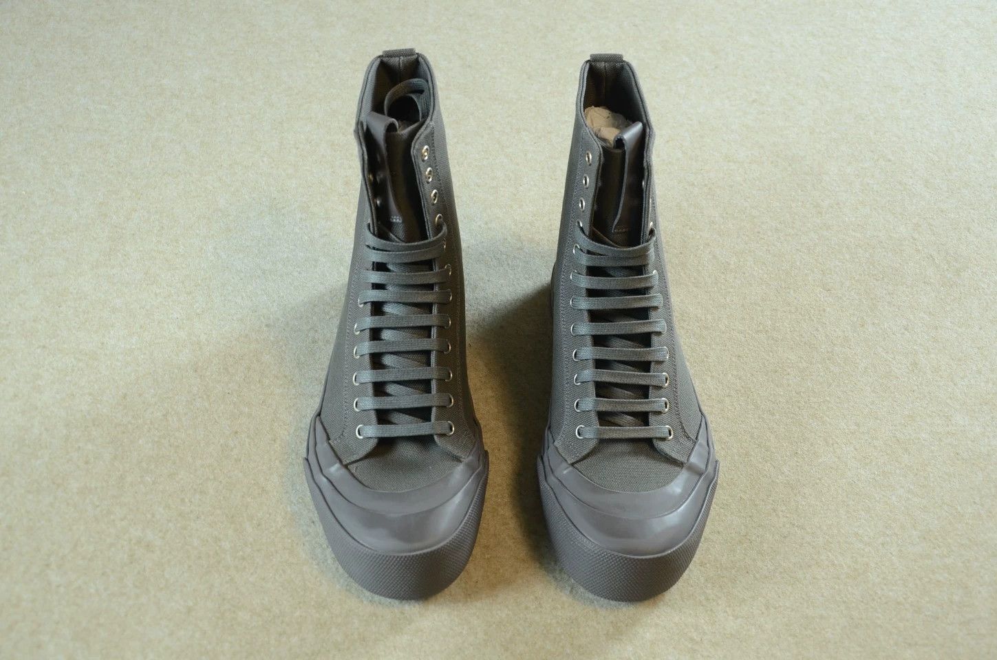 Bottega Veneta BV Daniel Lee gray high-top canvas sneakers Size US 7 / EU 40 - 3 Thumbnail