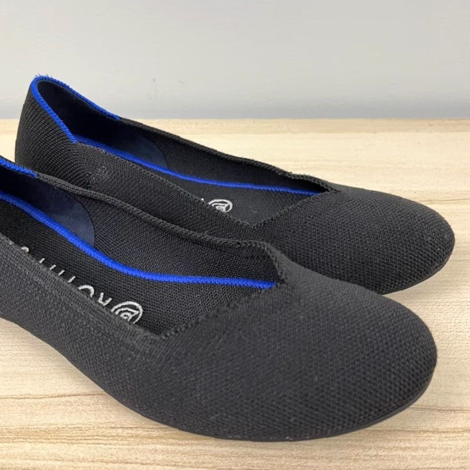 Vintage ROTHY’S Ballet Flat Womens 8 Black Round Toe Slip On Office Business Shoes Size US 8 / IT 38 - 4 Thumbnail
